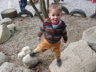 Balancing on our giant bolders or on one of our tire rows is always fun